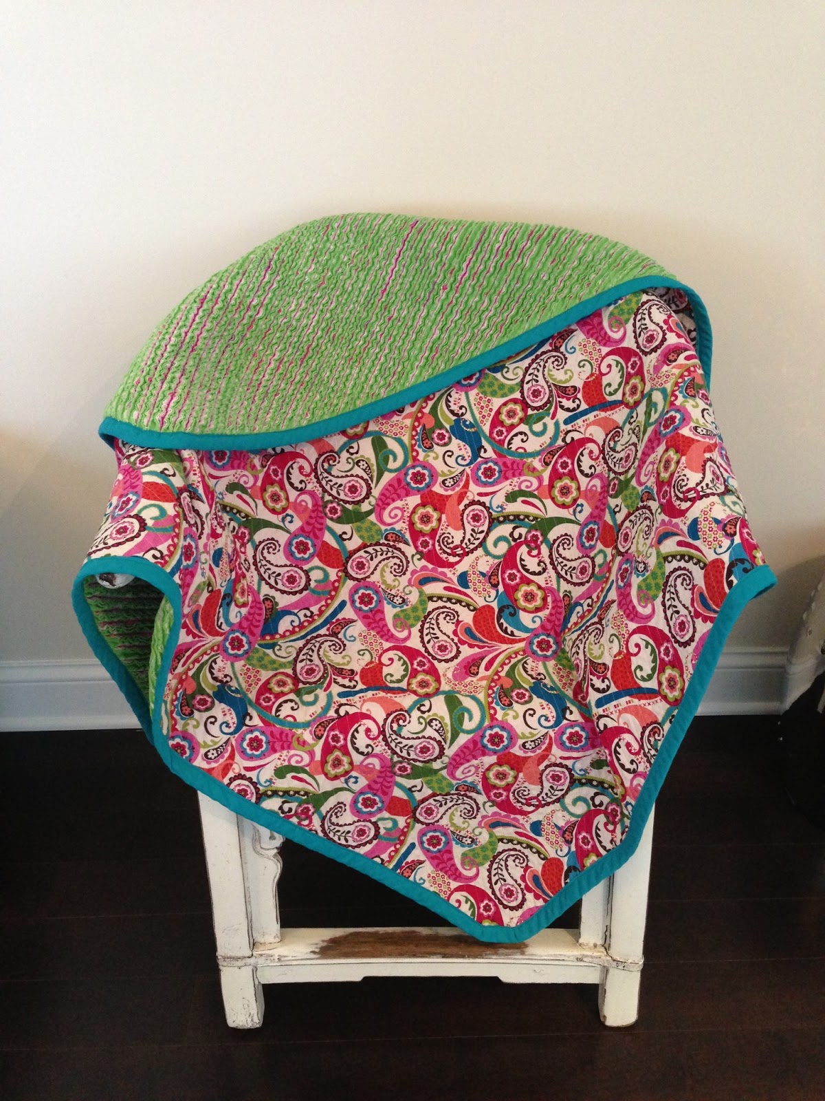 Muckety Mucked Sewing Reveal Hand Cut Chenille Blanket